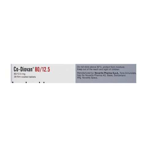 Novartis Pharmaceuticals Co-Diovan Tablet, 80mg/12.5mg, 1-Strip product image 5 - Bolanclinic