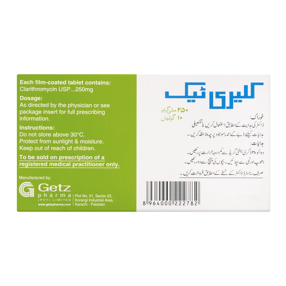 Getz Pharma Claritek Tablet, 250mg, 10-Pack product image 3 - Bolanclinic