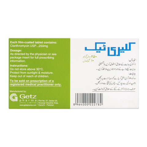 Getz Pharma Claritek Tablet, 250mg, 10-Pack product image 3 - Bolanclinic