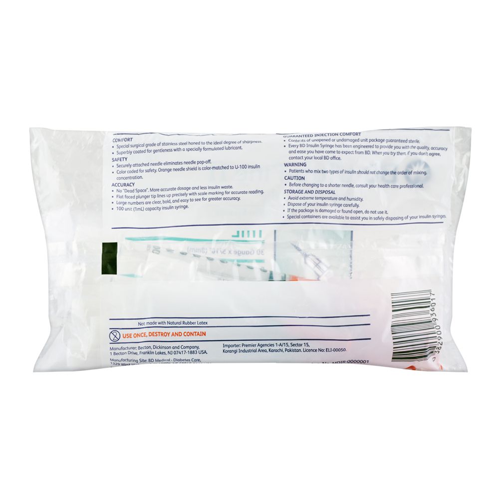 BD Syringe Insuline Ultra Fine, 1ml, 10-Pack product image 2 - Bolanclinic