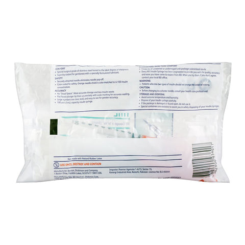BD Syringe Insuline Ultra Fine, 1ml, 10-Pack product image 2 - Bolanclinic