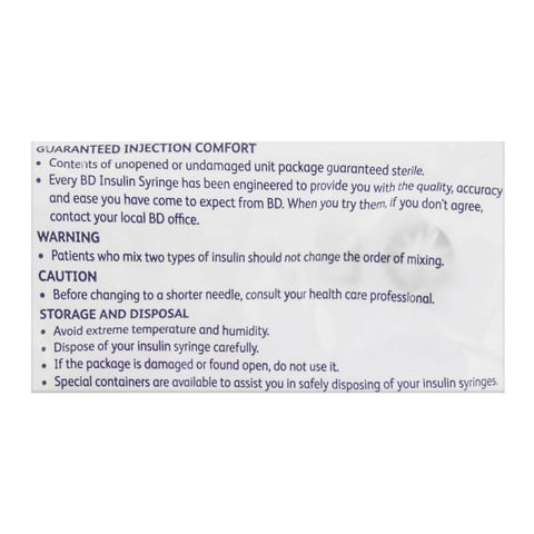 BD Syringe Insuline Ultra Fine, 1ml, 10-Pack product image 3 - Bolanclinic