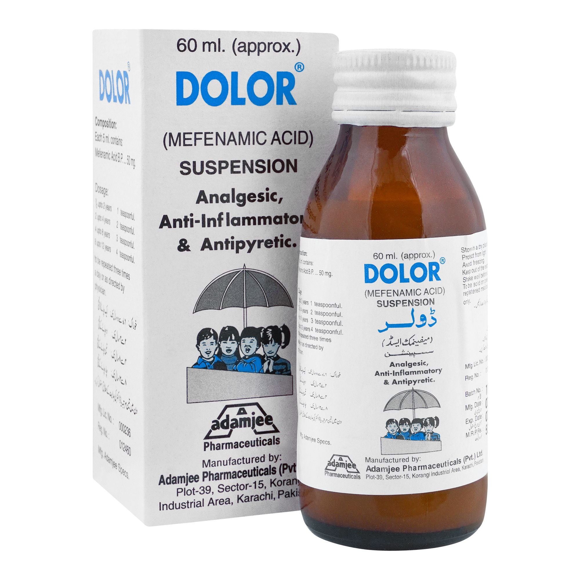 Adamjee Pharmaceuticals Dolor Suspension, 60ml product image - Bolanclinic