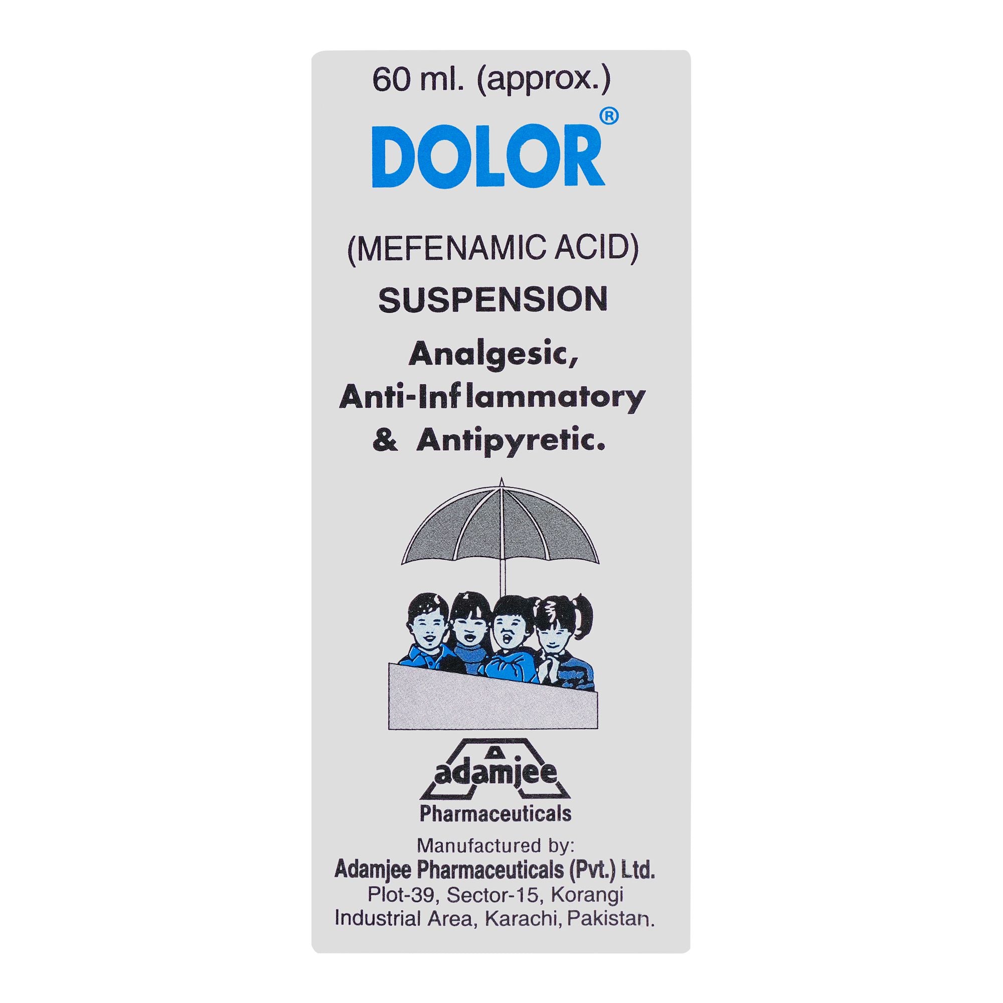 Adamjee Pharmaceuticals Dolor Suspension, 60ml product image 2 - Bolanclinic