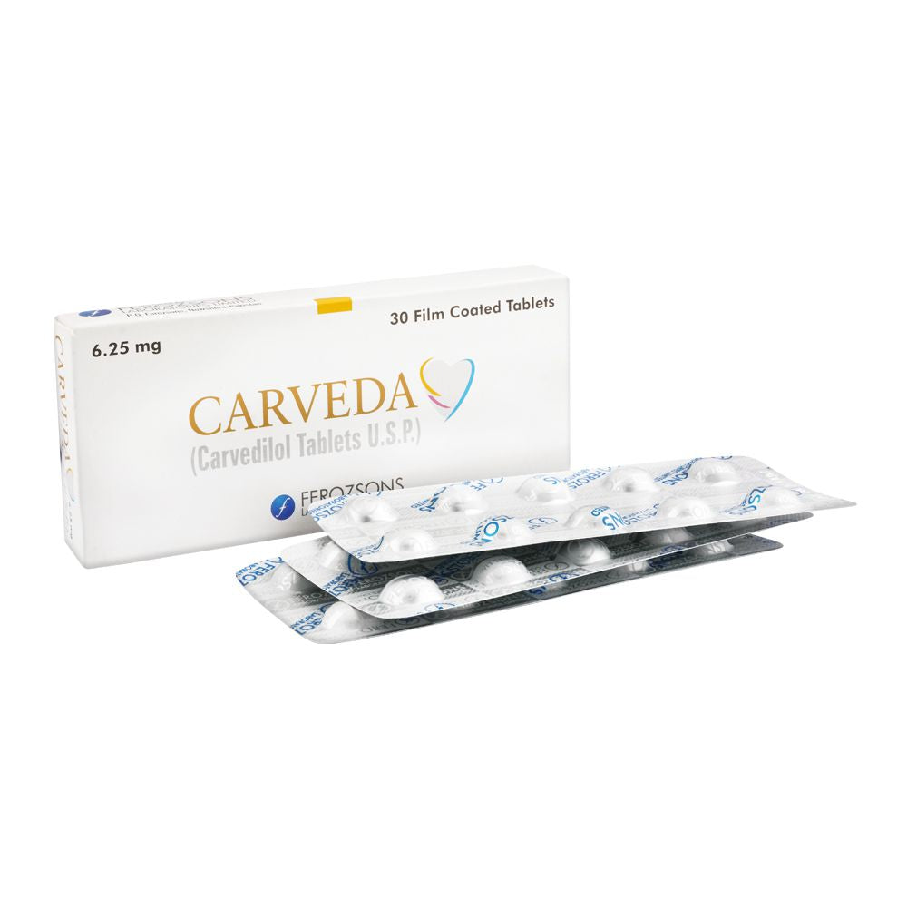 Ferozsons Laboratories Carveda Tablet, 6.25mg, 30-Pack product image - Bolanclinic