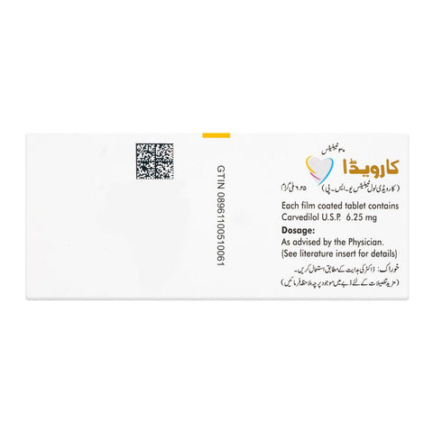 Ferozsons Laboratories Carveda Tablet, 6.25mg, 30-Pack product image 2 - Bolanclinic
