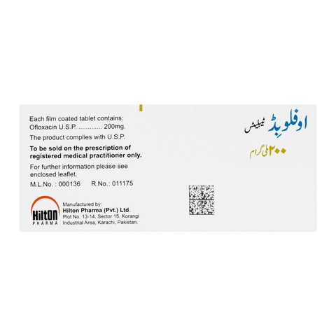 Hilton Pharma Oflobid Tablet, 200mg, 10-Pack product image 2 - Bolanclinic