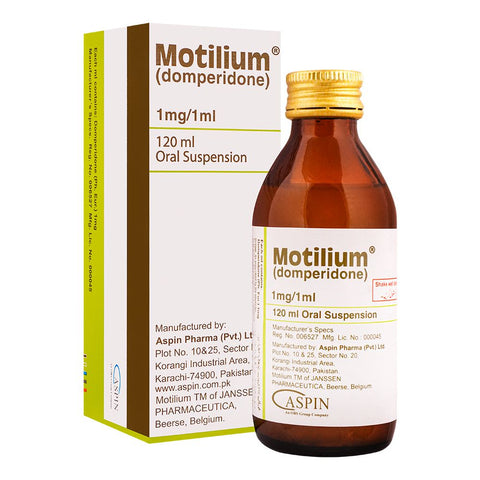 Aspin Pharma Motilium Oral Suspension, 1mg/1ml, 120ml product image - Bolanclinic