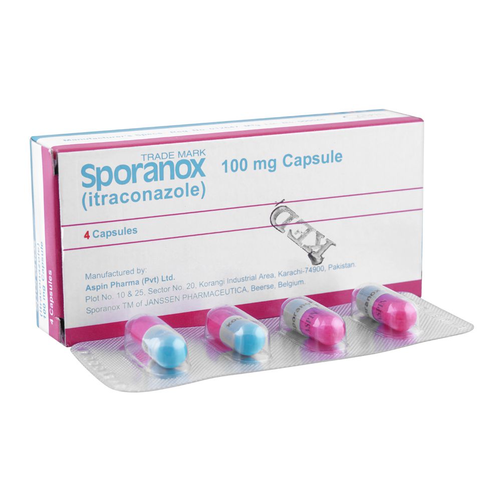 Aspin Pharma Sporanox Capsule, 100mg, 4-Pack product image - Bolanclinic