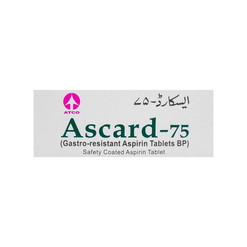 ATCO Laboratories Ascard Tablet, 75mg, 1-Strip product image 5 - Bolanclinic