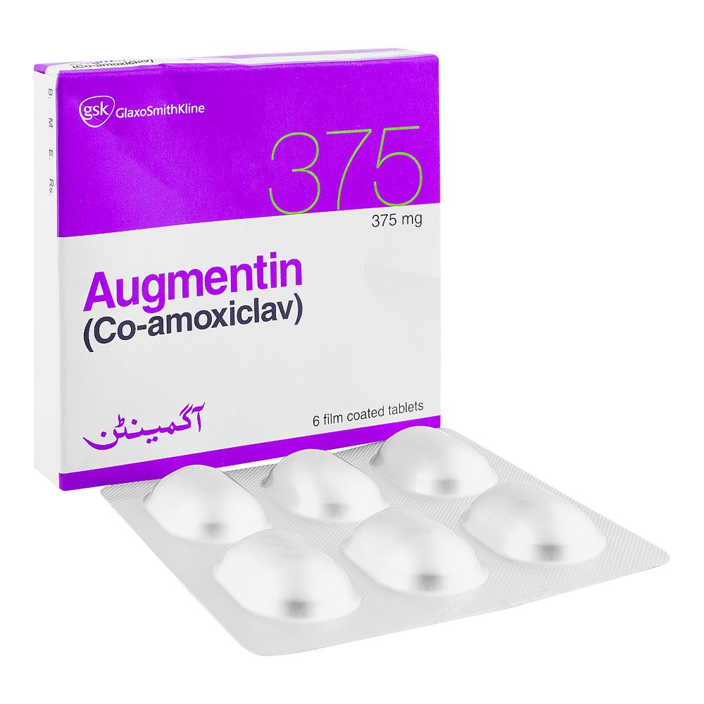 GSK Augmentin Tablet, 375mg, 6-Pack product image - Bolanclinic