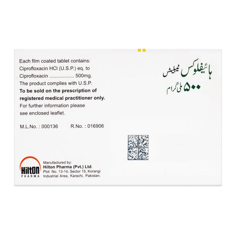 Hilton Pharma Hiflox Tablet, 500mg, 10-Pack product image 2 - Bolanclinic