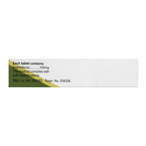 S.J. & G. Acenac Tablet, 100mg, 1-Strip product image 3 - Bolanclinic