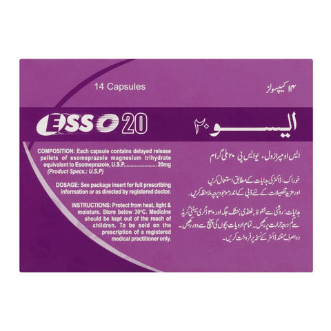 Shaigan Pharmaceuticals Esso Capsules, 20mg, 14-Pack product image 2 - Bolanclinic