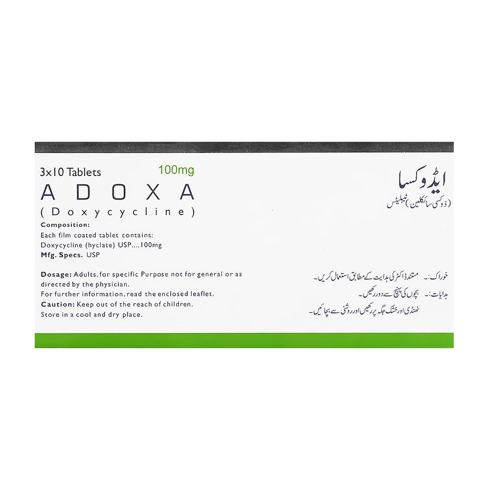 Mass Pharma Adoxa Tablet, 100mg, 1-Strip product image 2 - Bolanclinic