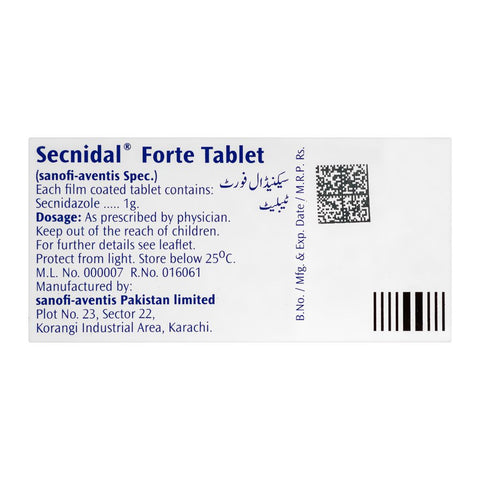 Secnidal Forte Tablet, 2-Pack product image 2 - Bolanclinic