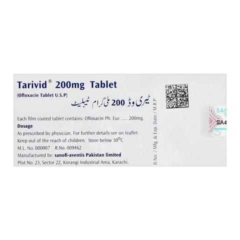 Tarivid Tablet, 200mg, 10-Pack product image 2 - Bolanclinic