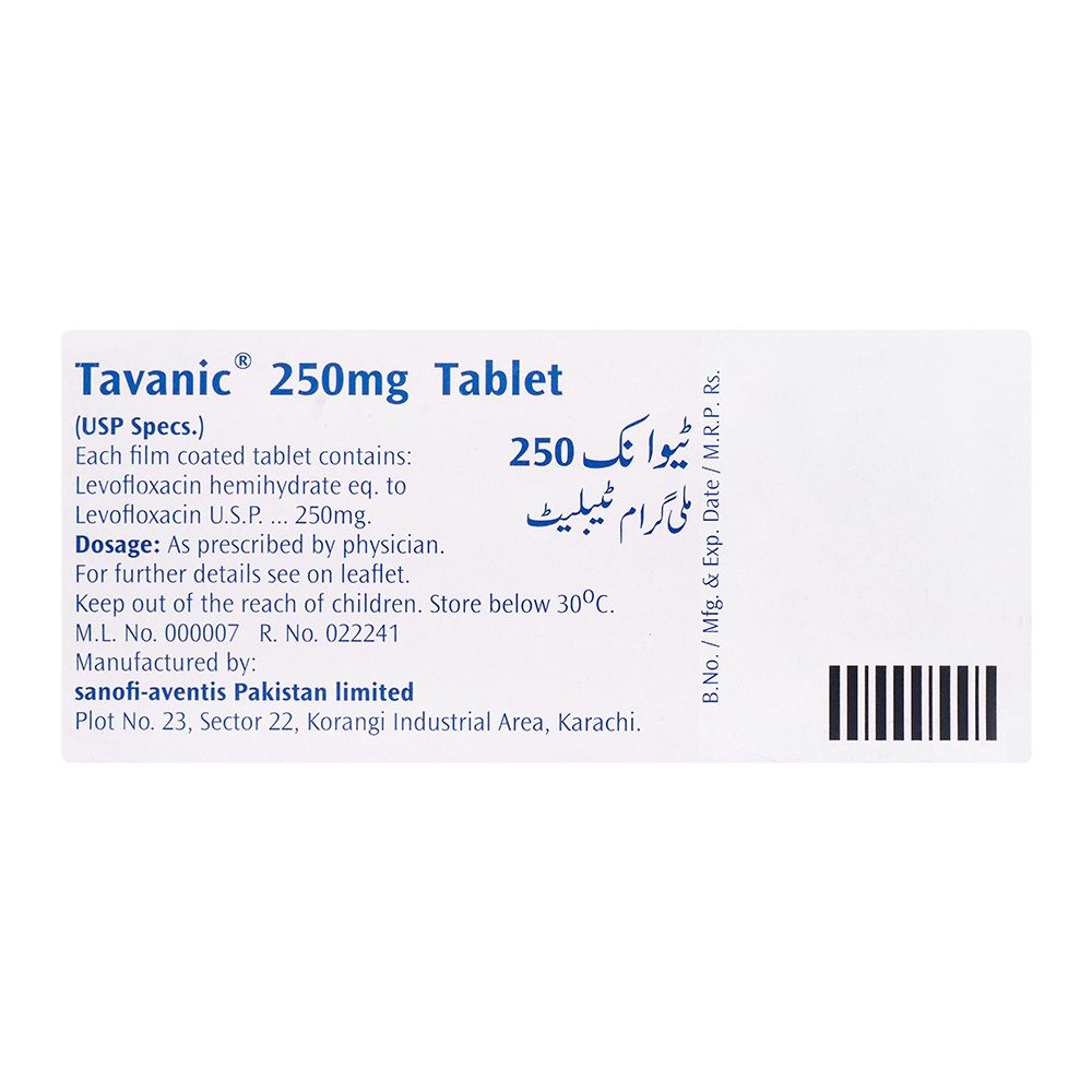 Sanof-Aventis Tavanic Tablet, 250mg, 10-Pack product image 2 - Bolanclinic
