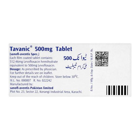 Tavanic Tablet, 500mg, 10-Pack product image 2 - Bolanclinic