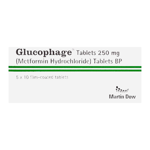 Martin Dow Glucophage Tablet, 250mg, 1-Strip product image 2 - Bolanclinic