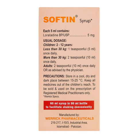 Werrick Pharmaceuticals Softin Syrup, 60ml product image 3 - Bolanclinic