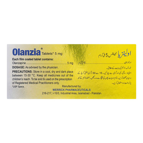 Werrick Pharmaceuticals Olanzia Tablet, 5mg, 10-Pack product image 2 - Bolanclinic