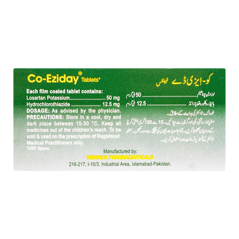 Werrick Pharmaceuticals Co-Eziday Tablet, 50mg, 1-Strip product image 2 - Bolanclinic