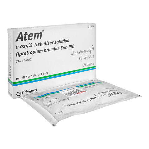 Chiesi Pharmaceuticals 0.25% Atem Nebulizer Solution, 2ml, 5-Pieces product image - Bolanclinic