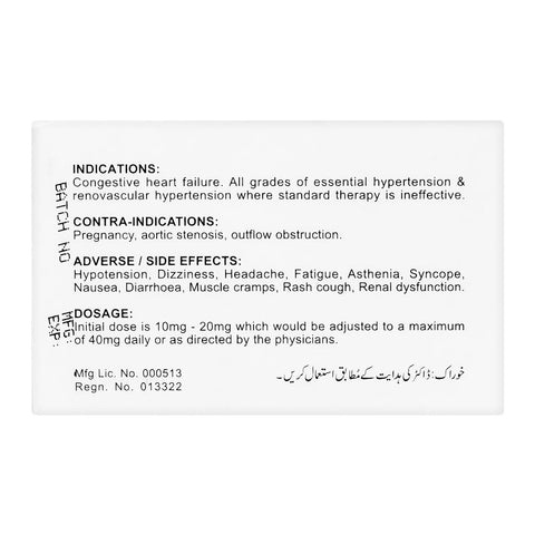 Zafa Pharmaceuticals Cardace Tablet, 5mg, 20-Pack product image 2 - Bolanclinic