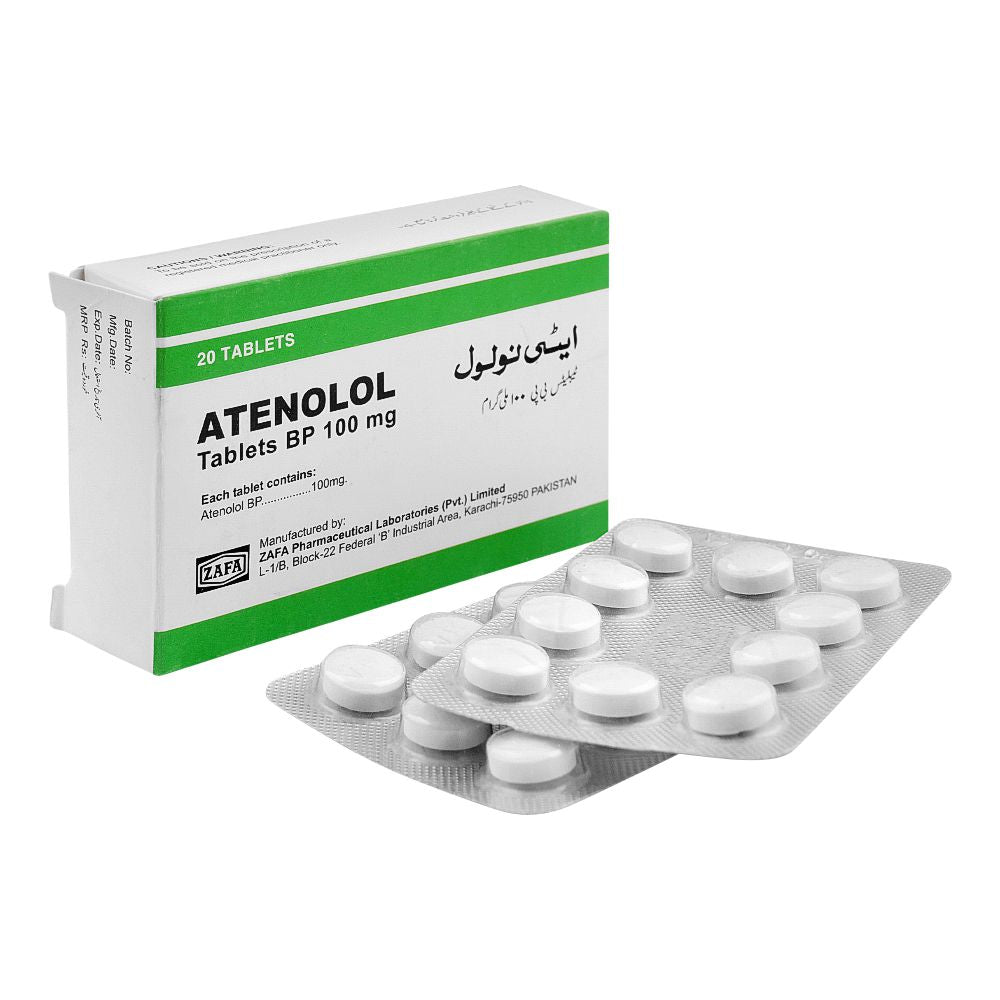 Zafa Pharmaceuticals Atenolol Tablet, 100mg, 20-Pack product image - Bolanclinic