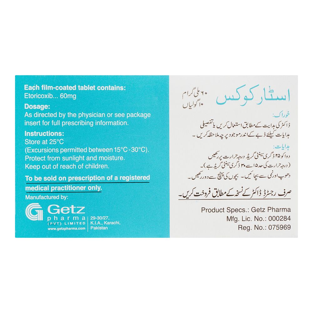 Getz Pharma Starcox Tablet, 60mg, 10-Pack product image 3 - Bolanclinic