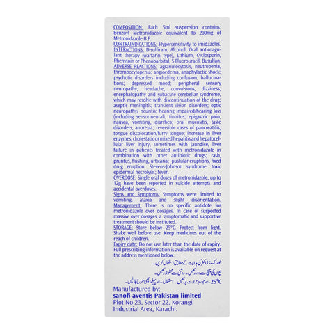 Flagyl Suspension, 120ml product image 5 - Bolanclinic