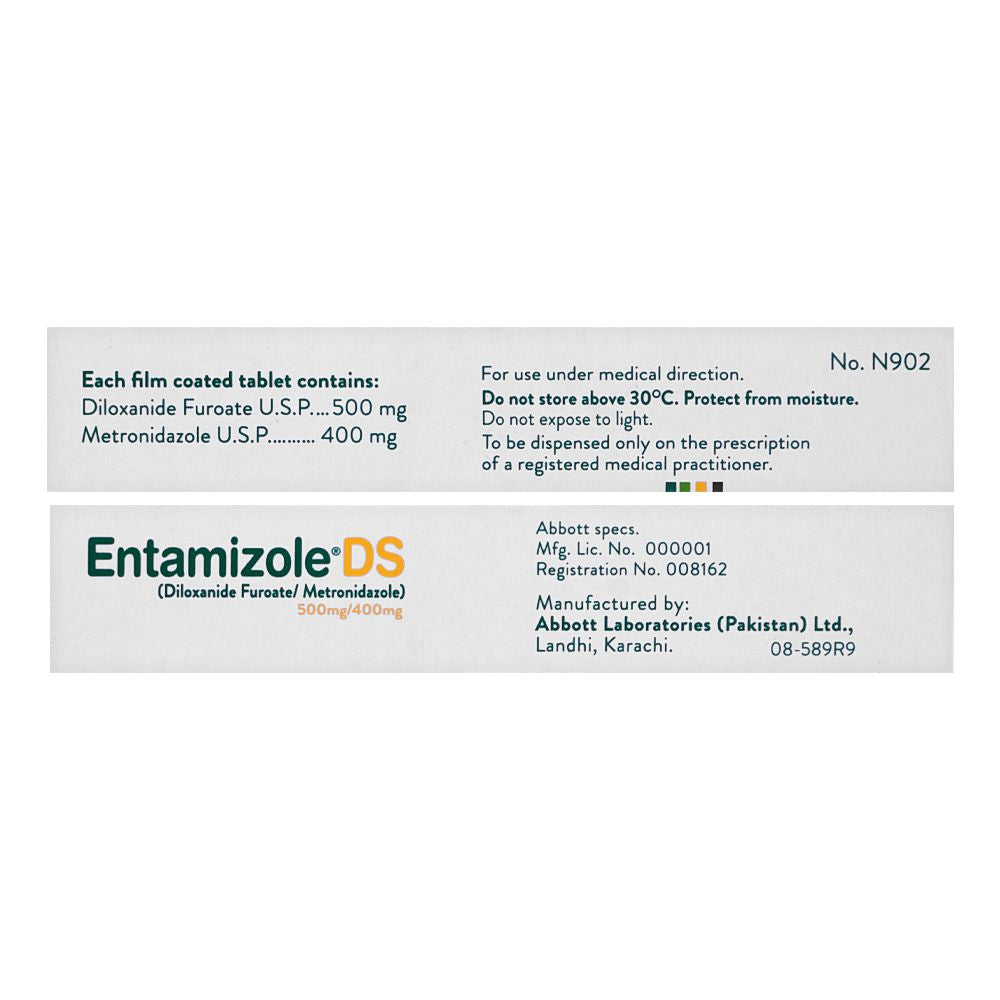 Abbott Entamizole DS Tablet, 500mg/400mg, 15-Pack product image 4 - Bolanclinic