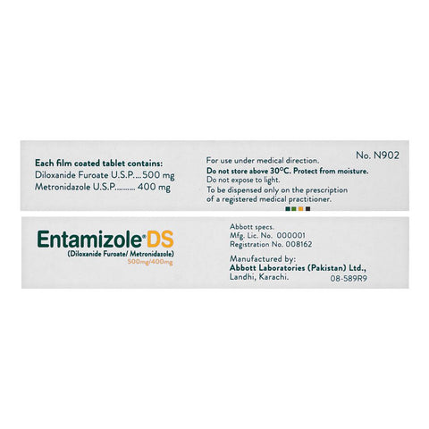 Abbott Entamizole DS Tablet, 500mg/400mg, 15-Pack product image 4 - Bolanclinic