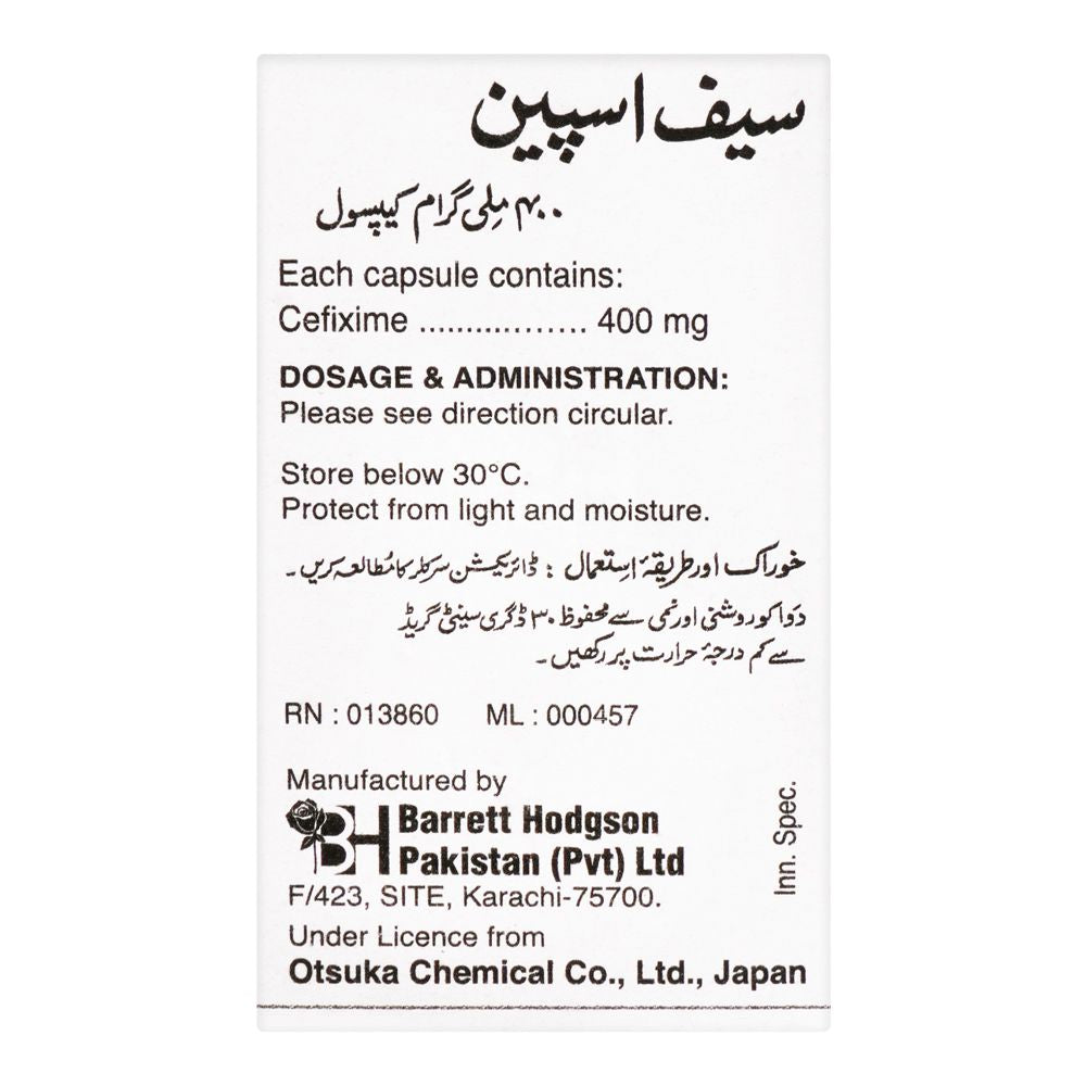 Barrett Hodgson Cefspan Capsule, 5-Pack, 400mg product image 2 - Bolanclinic
