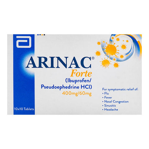 Abbott Arinac Forte Tablet, 400mg/60mg, 1-Strip product image 2 - Bolanclinic