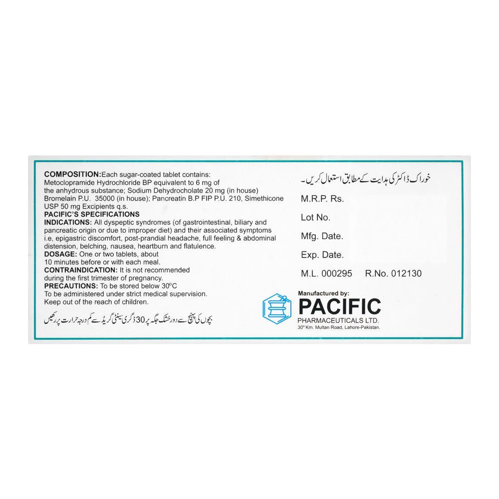 Pacific Pharmaceuticals Plasenzym Tablet, 30-Pack product image 2 - Bolanclinic