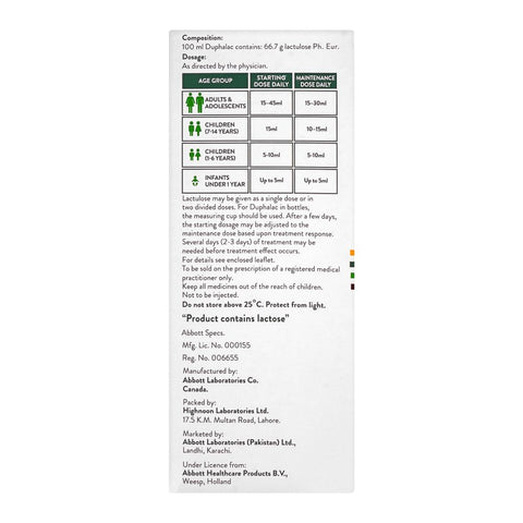 Abbott Duphalac Syrup, 120ml product image 4 - Bolanclinic