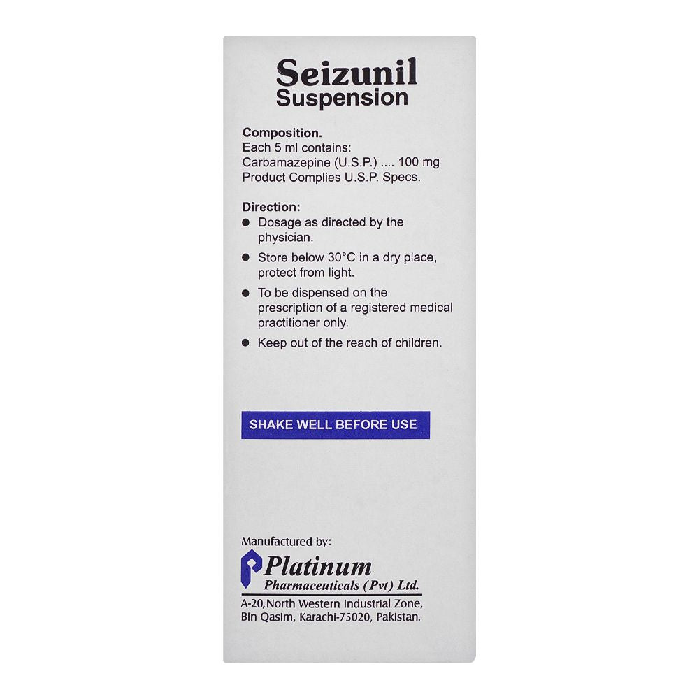 Platinum Pharmaceuticals Seizunil Suspension, 100mg/5ml, 120ml product image 3 - Bolanclinic