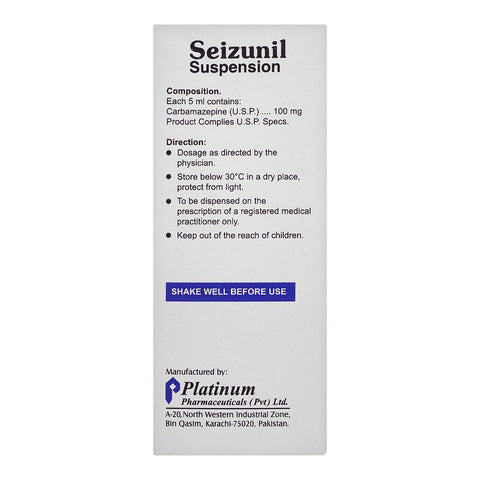 Platinum Pharmaceuticals Seizunil Suspension, 100mg/5ml, 120ml product image 3 - Bolanclinic