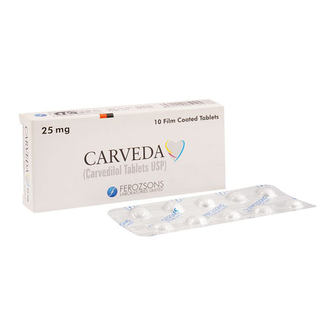 Ferozsons Laboratories Carveda Tablet, 25mg, 10-Pack product image - Bolanclinic