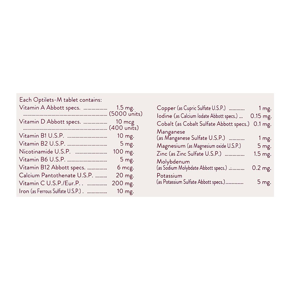 Abbott Optilets-M Tablet, 30-Pack product image 4 - Bolanclinic