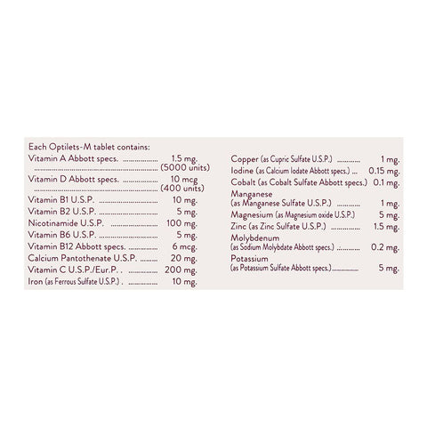 Abbott Optilets-M Tablet, 30-Pack product image 4 - Bolanclinic