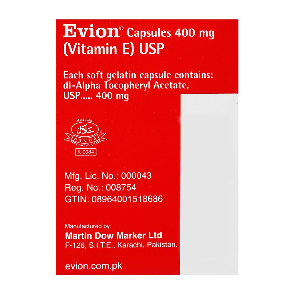 Martin Dow Evion Capsule, 400mg, 1-Strip product image 2 - Bolanclinic