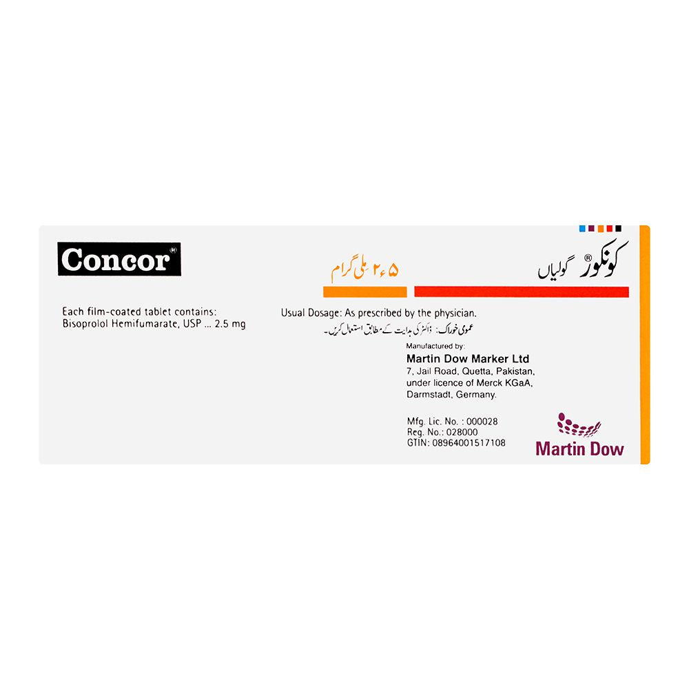 Martin Dow Concor Tablet, 2.5mg, 14-Pack product image 2 - Bolanclinic