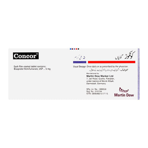 Martin Dow Concor Tablet, 5mg, 14-Pack product image 2 - Bolanclinic