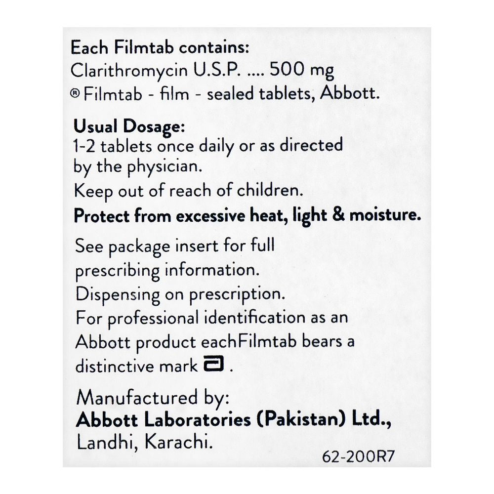 Abbott Klaricid-XL Tablet, 500mg, 5-Pack product image 3 - Bolanclinic
