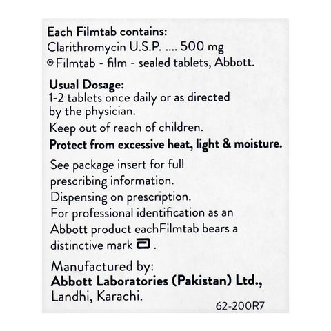 Abbott Klaricid-XL Tablet, 500mg, 5-Pack product image 3 - Bolanclinic
