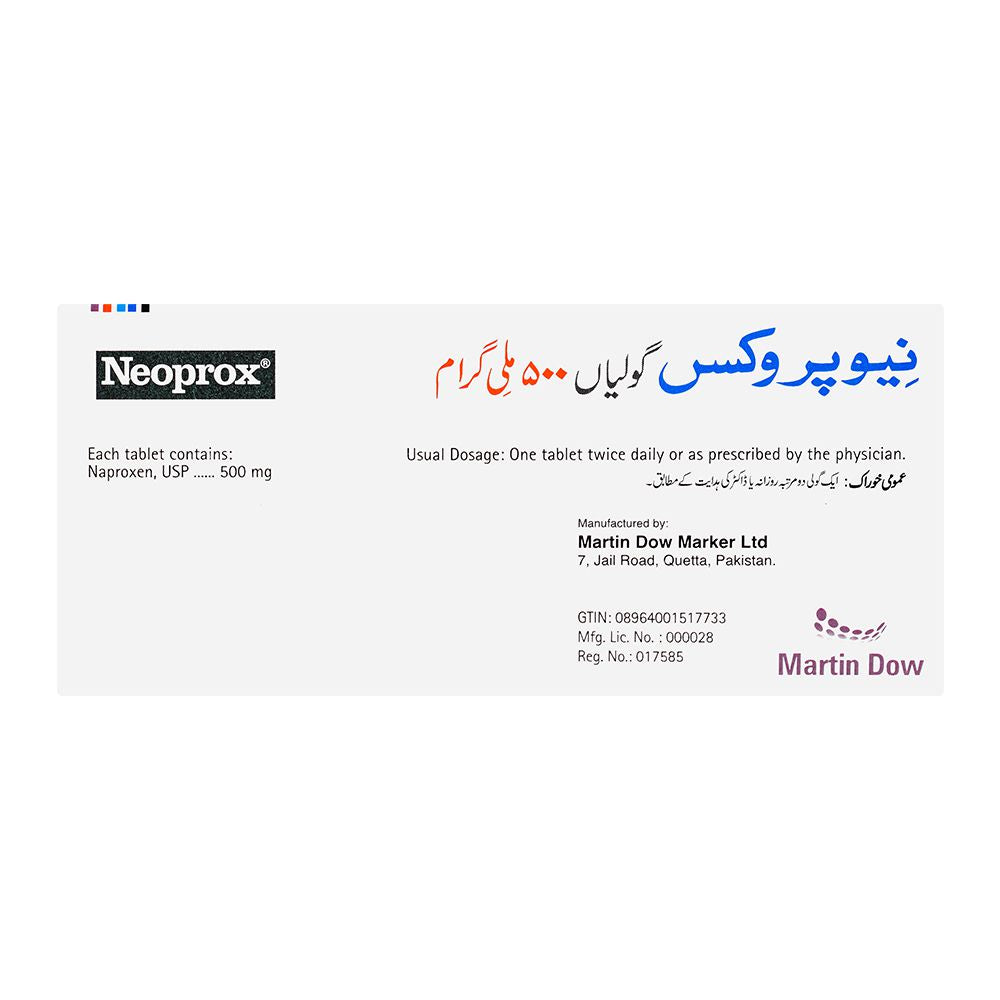 Martin Dow Neoprox Tablet, 500mg, 1-Strip product image 2 - Bolanclinic