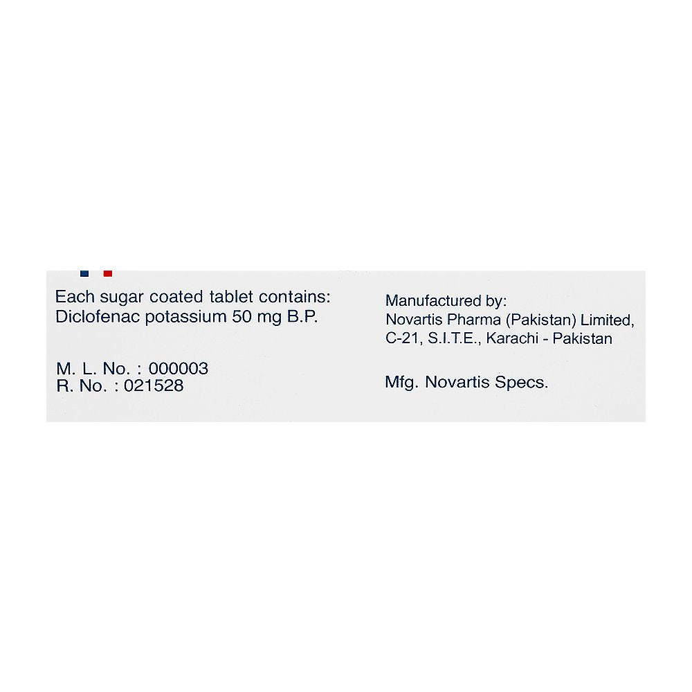 Novartis Pharmaceuticals Caflam Tablet, 50mg, 1-Strip product image 2 - Bolanclinic